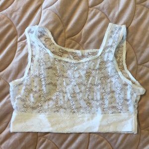 Halftee White Lace Tank NWOT